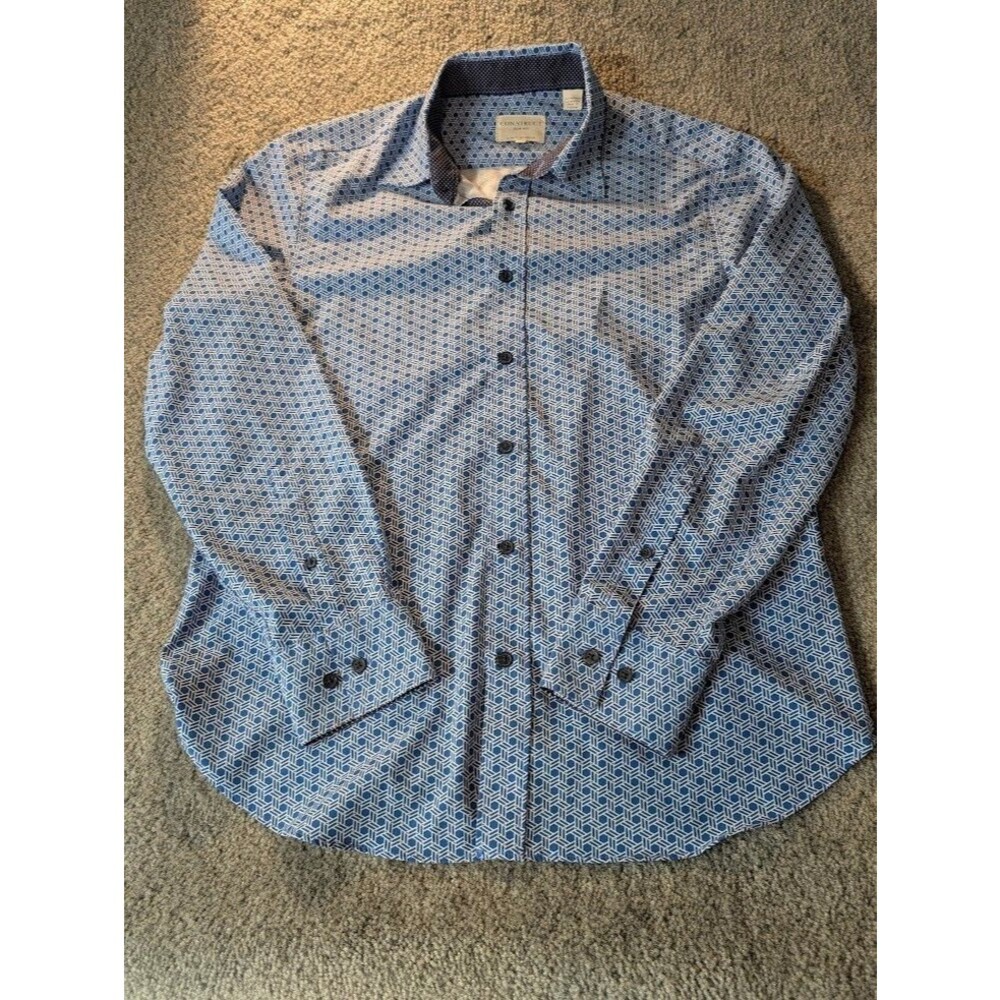 Construct 4 Way Stretch Button Down Shirt Men's Size Medium Long Sleeve